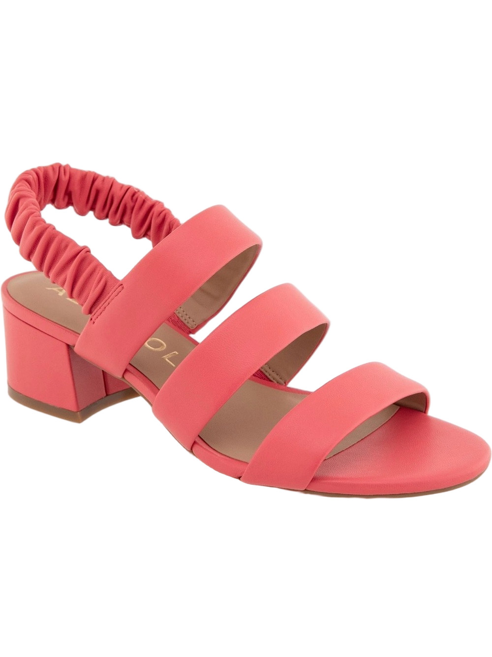 AEROSOLES Clarissa Coral leather Strappy Block Heel Sandals size 8.5 W NWT